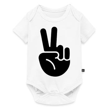 peace hand - Baby Premium Kurzarmbody - Weiß - Vorne