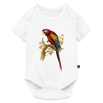 Illustration d'oiseau perroquet Perroquet Ara Arara Macao - Body à manches courtes Premium Bébé - blanc - Devant