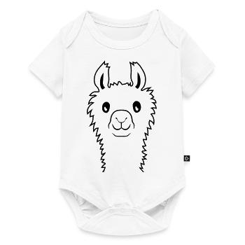 Conception d'alpaga mignon - Body à manches courtes Premium Bébé - blanc - Devant