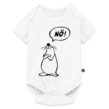 Nö Maus schwarz NÖ - Baby Premium Kurzarmbody - Weiß - Vorne