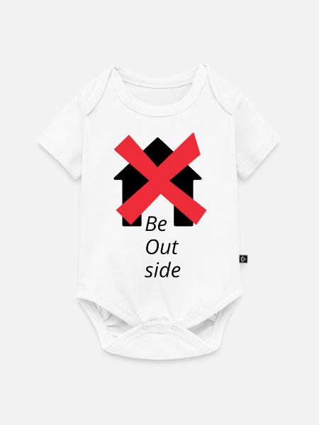 Be Outside logo - Baby Premium Kurzarmbody - Weiß