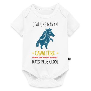 Maman cavalière trop cool - Body à manches courtes Premium Bébé - blanc - Devant