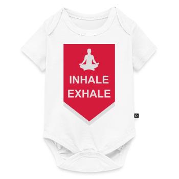 Inspirez expirez Yoga citation - Body à manches courtes Premium Bébé - blanc - Devant