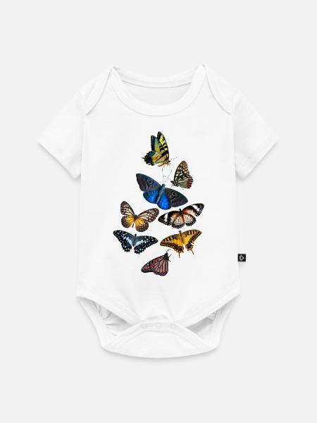 Bunter Schmetterling - Baby Premium Kurzarmbody - Weiß