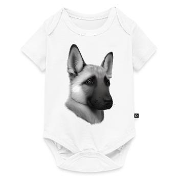 Chiot de chien Berger allemand propriétaire de chien - Body à manches courtes Premium Bébé - blanc - Devant