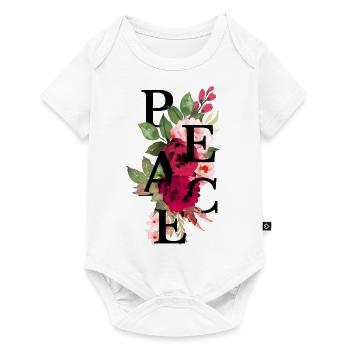 Peace flowers - Body à manches courtes Premium Bébé - blanc - Devant