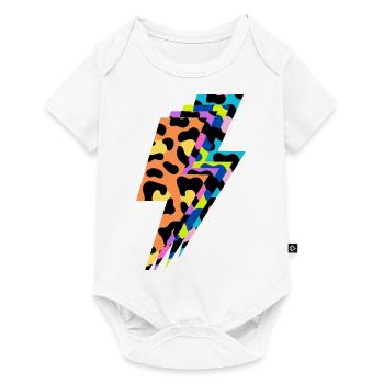 Lightning léopard multicolore - Body à manches courtes Premium Bébé - blanc - Devant
