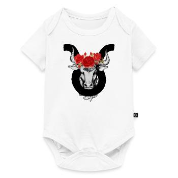 Aquarell Stier - Baby Premium Kurzarmbody - Weiß - Vorne