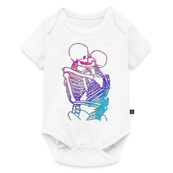 skull skeleton death halloween horror black dead - Baby Premium short-sleeve bodysuit - white - Front