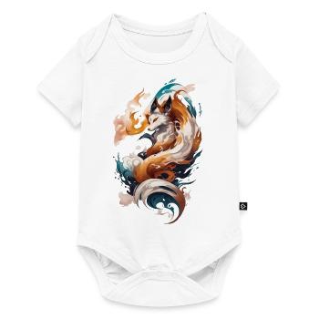 Waves of Fantasy: Elegant Japanese Kitsune Fox - Baby Premium short-sleeve bodysuit - white - Front
