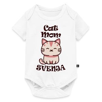 Svenja Surname First name with cat - Baby Premium short-sleeve bodysuit - white - Front