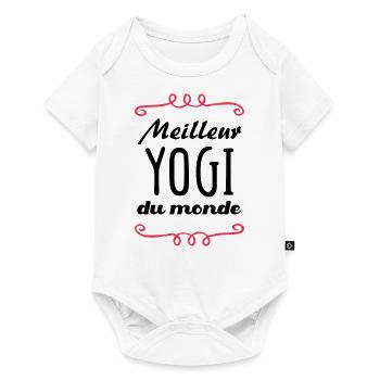 Meilleur Yogi du monde / Yoga - Body à manches courtes Premium Bébé - blanc - Devant