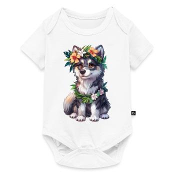 Husky Hawaï - Body à manches courtes Premium Bébé - blanc - Devant