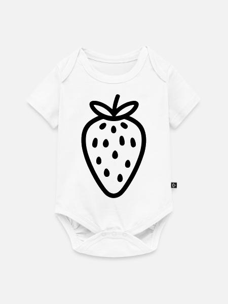 Erdbeere - Baby Premium Kurzarmbody - Weiß