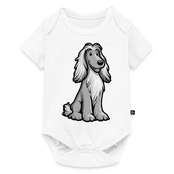 Afghan Hound Dog Comic Cute - Baby Premium short-sleeve bodysuit - white - Front