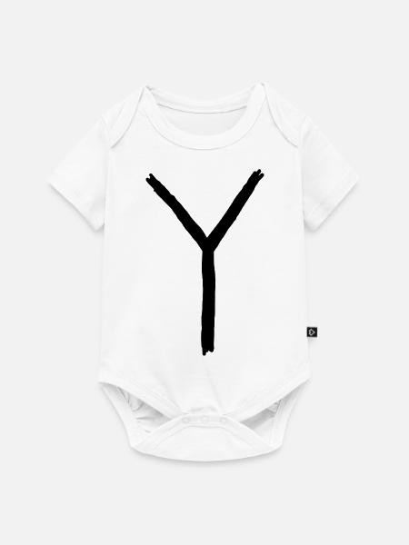 Buchstaben Y - Baby Premium Kurzarmbody - Weiß