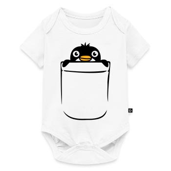 Little Penguin in Breast Pocket Bag Shirt Bag - Baby Premium short-sleeve bodysuit - white - Front