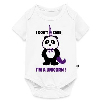 Panda as a unicorn,Funny gift for kids - Baby Premium short-sleeve bodysuit - white - Front