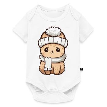 Alpaca Winter Animal Baby Comic - Baby Premium short-sleeve bodysuit - white - Front