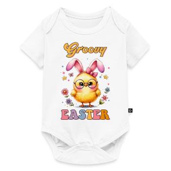 Pâques groovy - Body à manches courtes Premium Bébé - blanc - Devant