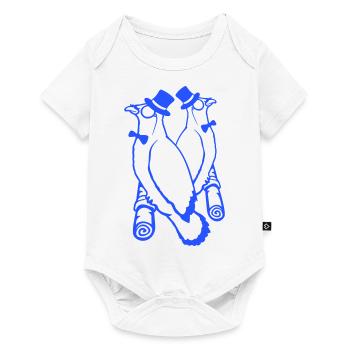 Sir Birds Team Hat Monocle Glasses 2 Rich Friends - Baby Premium short-sleeve bodysuit - white - Front
