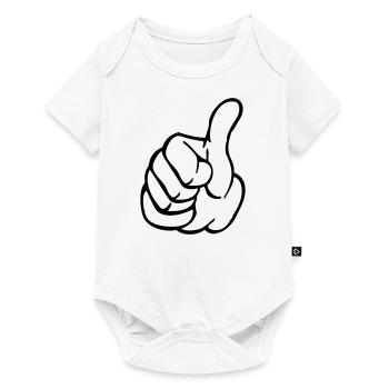 Daumen hoch - Baby Premium Kurzarmbody - Weiß - Vorne