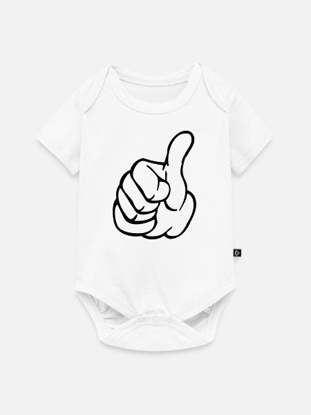 Daumen hoch - Baby Premium Kurzarmbody - Weiß