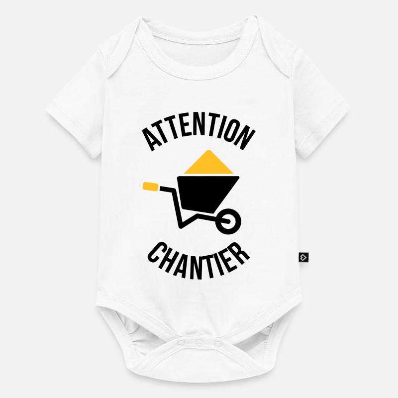 Attention Chantier - Body à manches courtes Premium Bébé - blanc