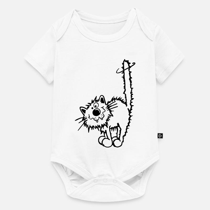 Drôle Chat - Body à manches courtes Premium Bébé - blanc