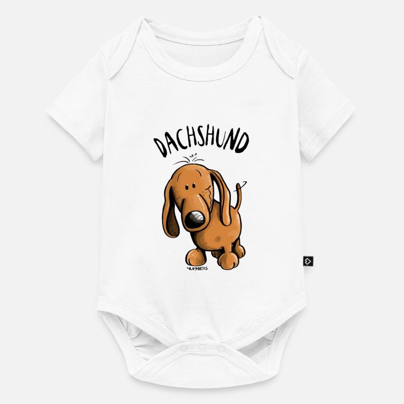 Drolliger Dachshund - Dackel - Teckel - Baby Premium Kurzarmbody - Weiß