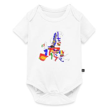 European Union with flags on the map - Baby Premium short-sleeve bodysuit - white - Front