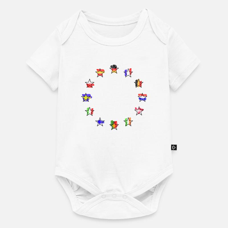 Drapeau européen avec pays aquarelles - Body à manches courtes Premium Bébé - blanc