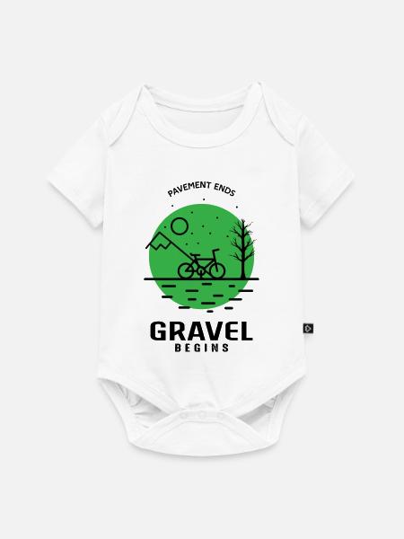 Pavemaent Ends Gravel Begins Radtour Fahrradfahren - Baby Premium Kurzarmbody - Weiß