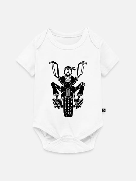 Schwarzes Skelett - Baby Premium Kurzarmbody - Weiß