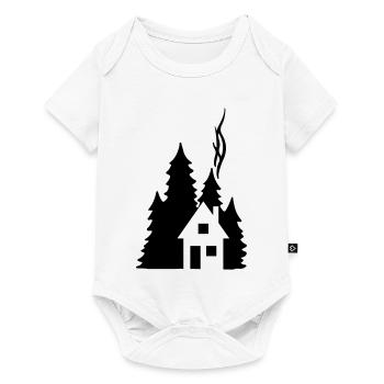 Silhouette Waldhaus Tannen - Design naturel chaleureux - Body à manches courtes Premium Bébé - blanc - Devant