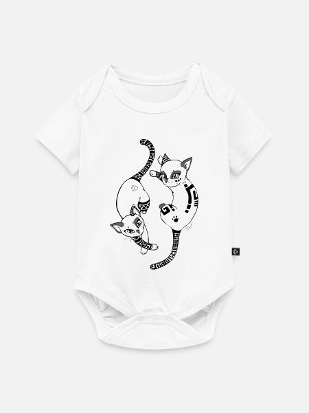 Mystic Cats - Baby Premium Kurzarmbody - Weiß
