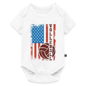 Joueur de volley-ball patriotique - Body à manches courtes Premium Bébé - blanc - Devant
