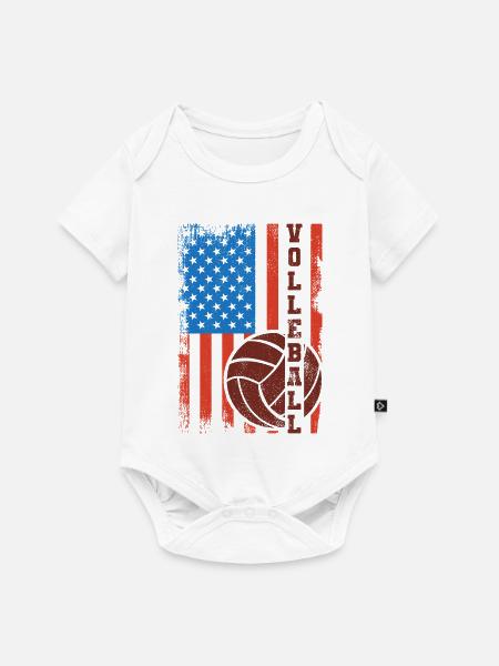 Patriotischer Volleyballspieler - Baby Premium Kurzarmbody - Weiß