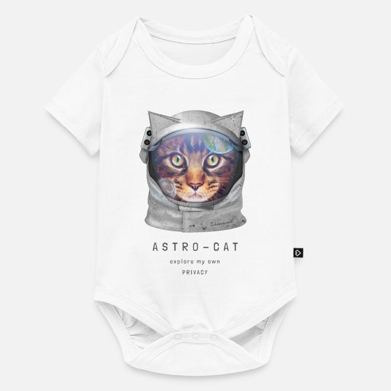 | de chat de l’espace Chat astronaute dans l’espace - Body à manches courtes Premium Bébé - blanc