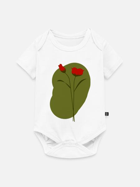 Mohn - Baby Premium Kurzarmbody - Weiß