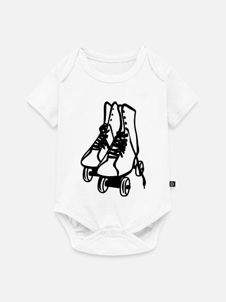 Rollschuhe Skizze - Baby Premium Kurzarmbody - Weiß