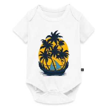 Sunset on the palm boat - Baby Premium short-sleeve bodysuit - white - Front