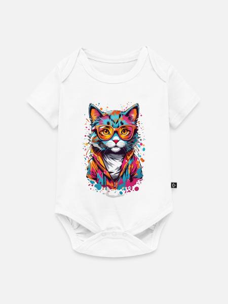 Süße Katze - Baby Premium Kurzarmbody - Weiß
