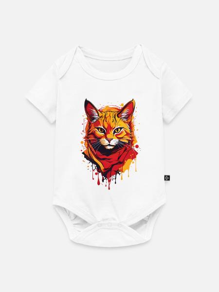 Coole Katze - Baby Premium Kurzarmbody - Weiß