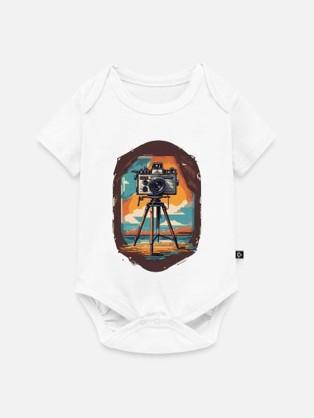 Fotokamera - Baby Premium Kurzarmbody - Weiß