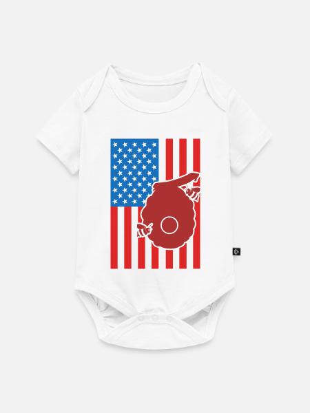 Imkerei US Flagge - Baby Premium Kurzarmbody - Weiß