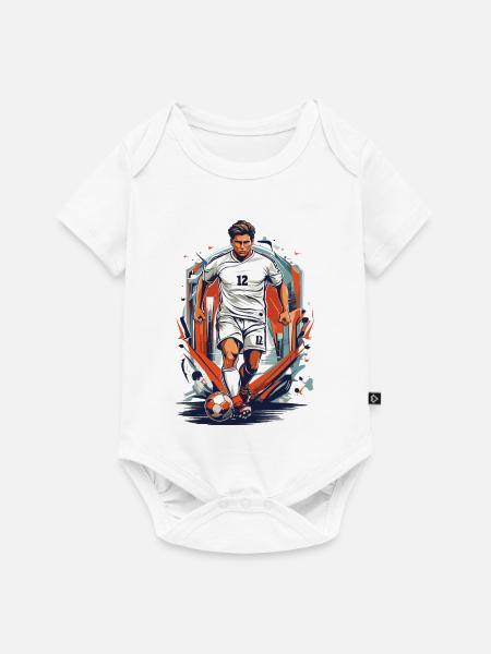 Fußballspier Nummer 12 - Baby Premium Kurzarmbody - Weiß