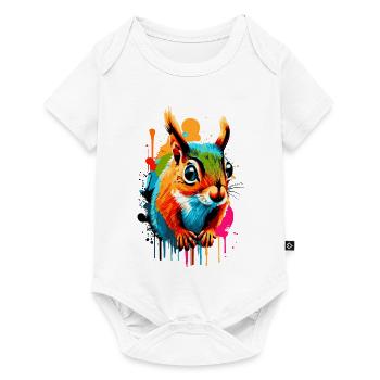 Écureuil Sciurus - Écureuil Coloré - Body à manches courtes Premium Bébé - blanc - Devant