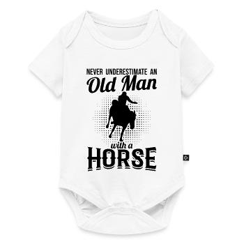 Chevaux Grand-père - Body à manches courtes Premium Bébé - blanc - Devant