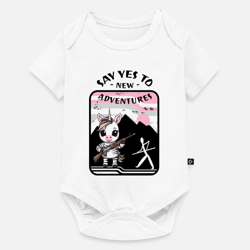 Zebra Einhorn - Baby Premium Kurzarmbody - Weiß